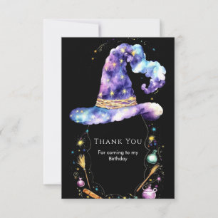 Boho Magic Editable Wizard Geburtstag Dankeskarte