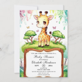 Boho Magical Giraffe Baby Shower Einladung