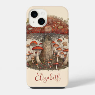 Boho Magical Red Gepunktet Mushroom iPhone 14 Hülle