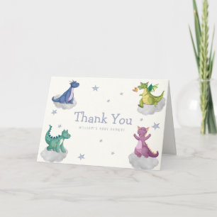 Boho Magischer Himmel Kleiner Drache Baby Shower Dankeskarte