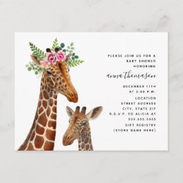 Boho Mama + Baby Giraffe Babydusche Einladung