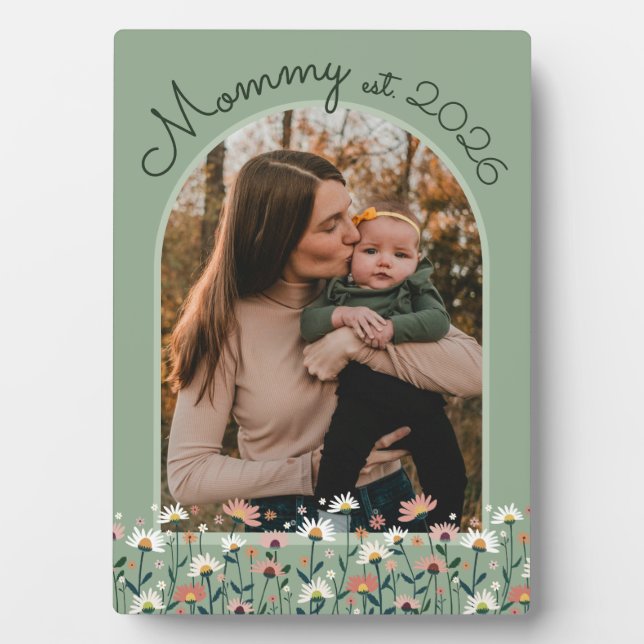 Boho-Mama etablierte salbeigrüne Foto Fotoplatte (Vorderseite)