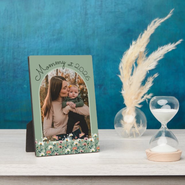 Boho-Mama etablierte salbeigrüne Foto Fotoplatte (Seite)