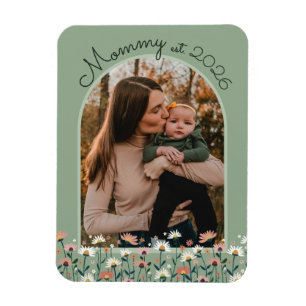 Boho-Mama etablierte salbeigrüne Foto Magnet