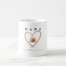 Boho Mama Text w/Moon Feathers and Kid Names Kaffeetasse