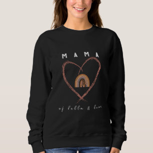 Boho Mama Text w/Moon Feathers Kid Names Black Sweatshirt