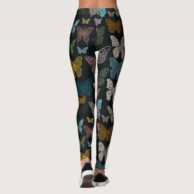 Boho Mandala Butterflies Leggings (Rückseite)