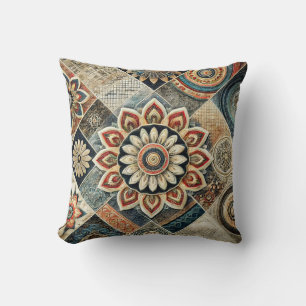 Boho Mandala Floral Modern Art Throw Pillow Kissen
