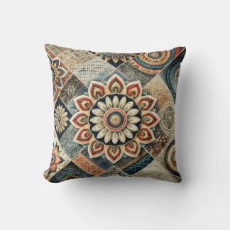 Boho Mandala Floral Modern Art Throw Pillow Kissen