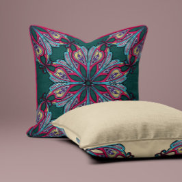 Boho Mandala Floral Throw Pillow Kissen