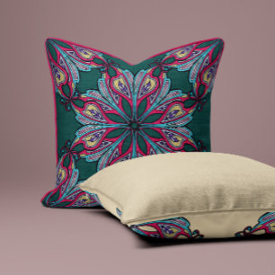Boho Mandala Floral Throw Pillow Kissen