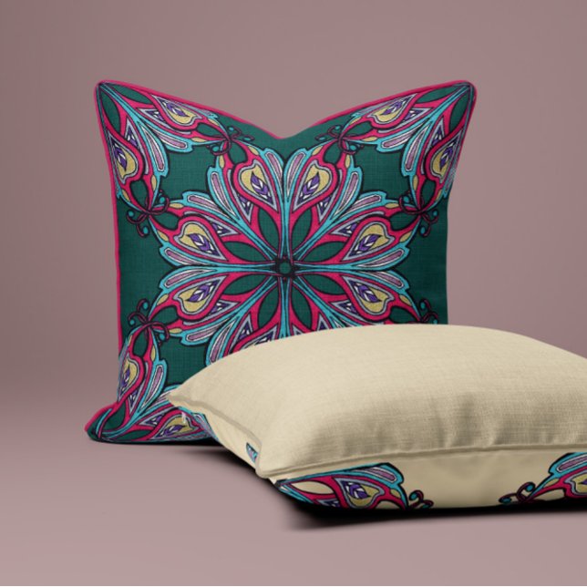 Boho Mandala Floral Throw Pillow Kissen (Von Creator hochgeladen)