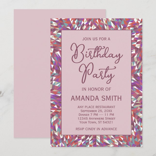 Boho Mandala Geburtstagsparty Einladung (Vorne/Hinten)