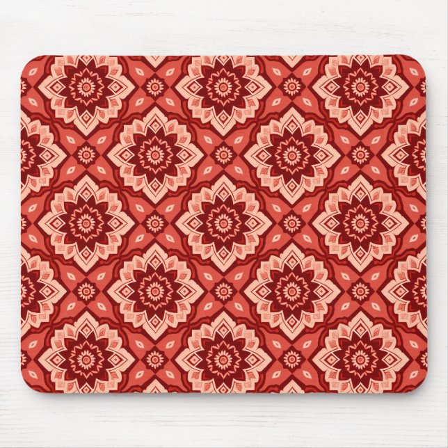 Boho-Mandala-Geometrisches Blumenmuster Mousepad (Vorne)