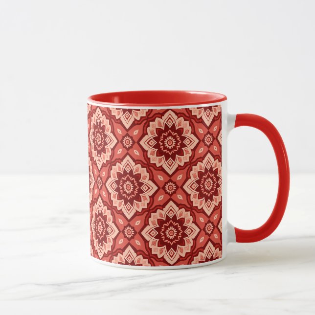 Boho Mandala Geometrisches Muster Tasse (Rechts)