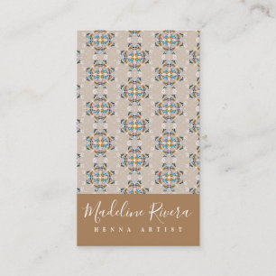  Boho-Mandala-Hennakünstler-Yoga-Macrame-Muster  Visitenkarte