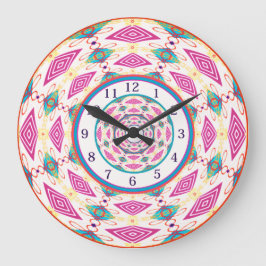 Boho Mandala Large Clock Große Wanduhr