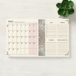 Boho-Mandala-Monatskalender Post-it Klebezettel