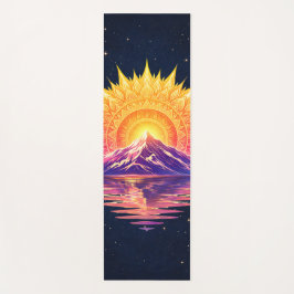 Boho Mandala Mountain Sunset | Cosmic Night Sky Yogamatte