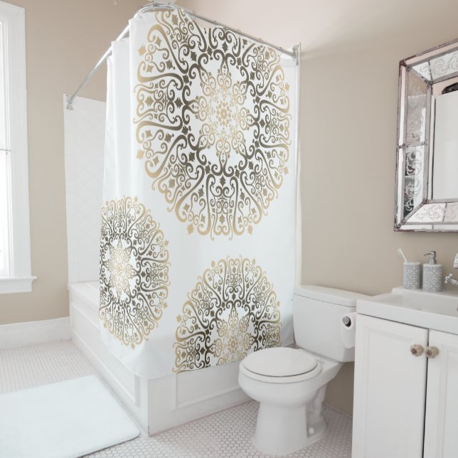Boho Mandala Pattern Duschvorhang - Sepia 3 (Beispiel)