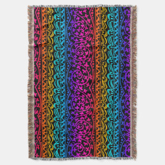 Boho Mandala Rainbow Blume & Leaf Throw Blanket Decke