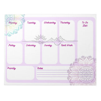 Boho Mandala Wochentlicher Spiritualer Planer Schr Notizblock