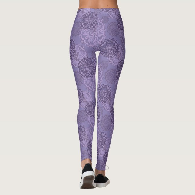 Boho Mandalase Lila Leggings (Rückseite)