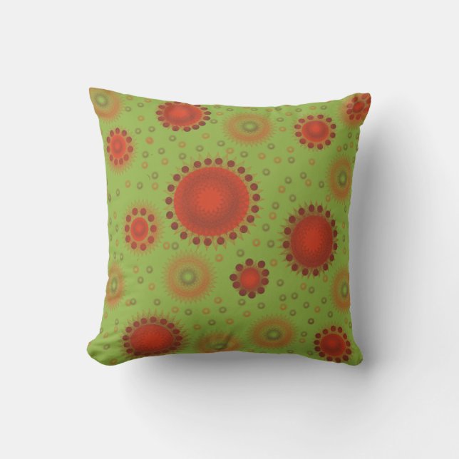 Boho Mandarine und Green American MoJo Pillows Kissen (Vorderseite)