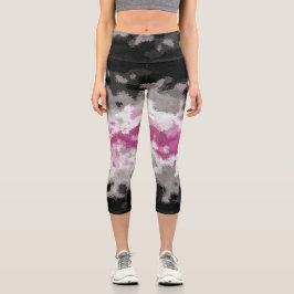 Boho Marble Abstrakte Librafeminine Pride Flag Capri Leggings