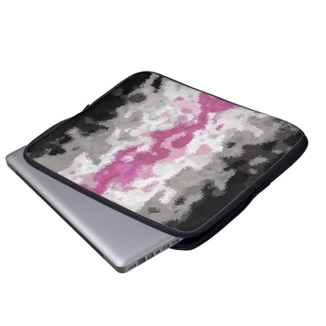 Boho Marble Abstrakte Librafeminine Pride Flag Laptopschutzhülle (Vorne Knopf)