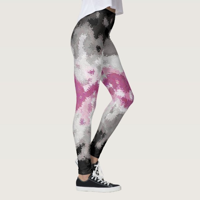 Boho Marble Abstrakte Librafeminine Pride Flag Leggings (Rechts)