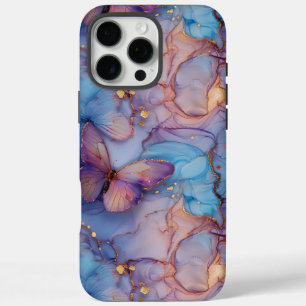 Boho Marble Butterfly iPhone 16 Pro Max Hülle