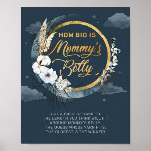 Boho Marine und Goldfolie Wie groß Mama's Bauchspi Poster