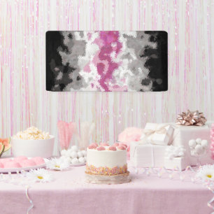 Boho-Marmoriertes abstraktes Librafeminine-Stolzfl Banner