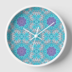 Boho marokkanische Stickerei türkisblau bohemiisch Uhr
