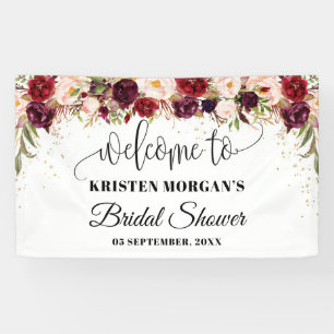 Boho marsala burgundy Brautparty Banner