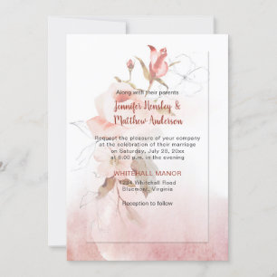 Boho Marsala Burgundy Floral Watercolor Wedding Einladung