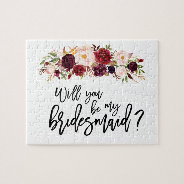 Boho Marsala Floral | Vorschlag von Bridesmaid Puz Puzzle (Horizontal)