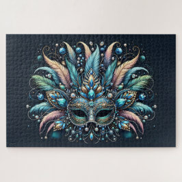 Boho Masquerade Feather Jewel Mask Puzzle