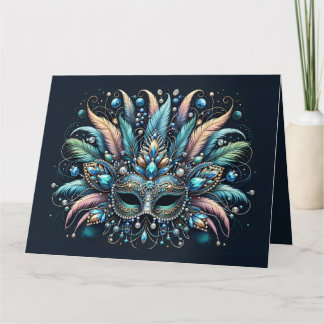 Boho-Masquerade-Feder-Juwelen-Maske Karte