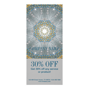 Boho Massage Therapeut Yoga silber blau mandala Werbekarte