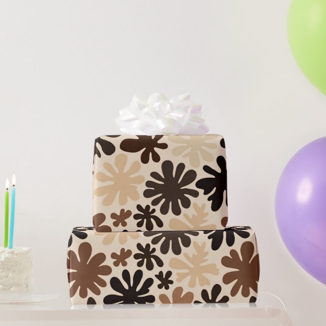 Boho Matisse Blumenmuster  Geschenkpapier (Partygeschenke)