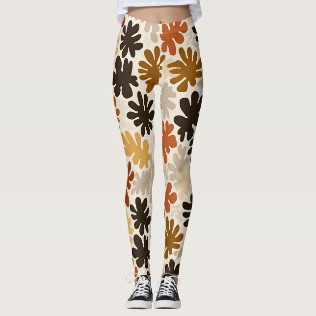 Boho Matisse Blumenmuster  Leggings (Vorderseite)