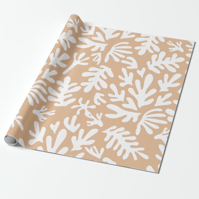 Boho Matisse Botanical Shapes Gold Weihnachten Geschenkpapier (Ungerollt)