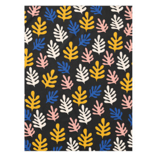 Boho Matisse Botanische Formen in Schwarz Rosa Bla Tischdecke