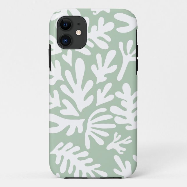 Boho Matisse botanische Formen Muster Green Case-Mate iPhone Hülle (Rückseite)
