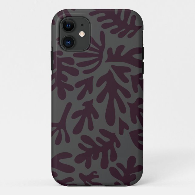 Boho Matisse botanische Formen Muster Schwarz Grau Case-Mate iPhone Hülle (Rückseite)