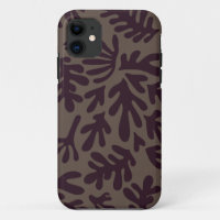 Boho Matisse botanische Formen Muster Schwarz Grau