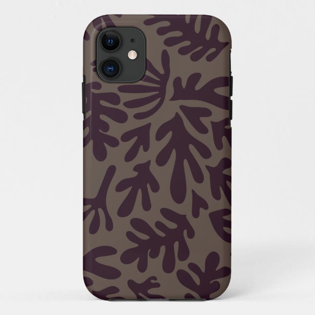 Boho Matisse botanische Formen Muster Schwarz Grau Case-Mate iPhone Hülle (Rückseite)