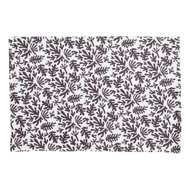 Boho Matisse botanische Formen Muster Schwarz Grau Kissenbezug (Vorderseite)